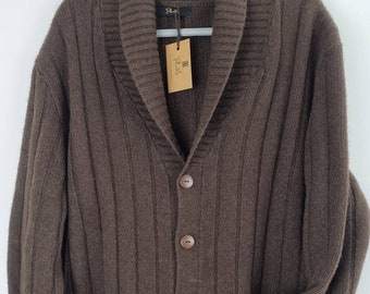 Cardigan pour homme en 100 % laine de yack/avec poches et boutons en marron