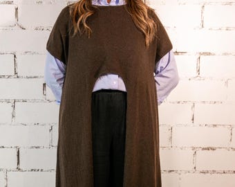 Long yak wool sweater – natural comfort in an elegant cape style / 100% yak wool, approx. 530g wool / Extra long sweater / Stylish cut