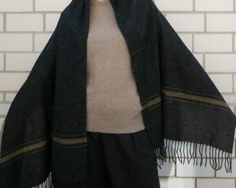 100% Yak Wool | Premium Anthracite Wool Scarf with Fringe | Luxurious Soft Scarf | Elegant Winter Scarf 80 x 180 cm