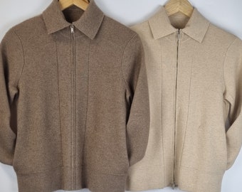 Cashmere cardigan made from 100% cashmere wool // soft, warm, elegant // thickly knitted // made from undyed wool // sustainable // size S