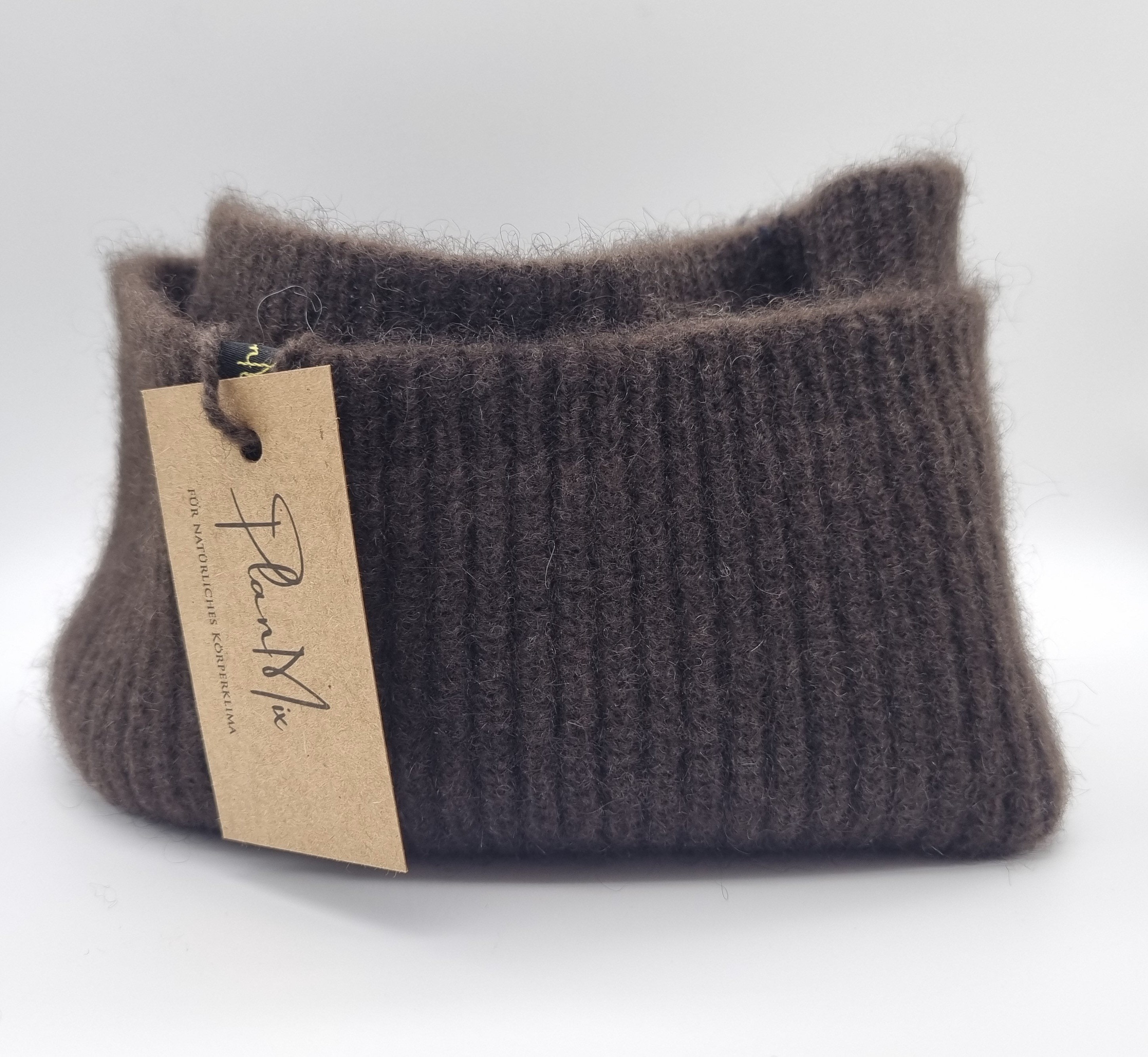 Neck warmer made of 100% yak wool/dark brown/heat-retaining/breathable/made from renewable raw materials/unisex/soft