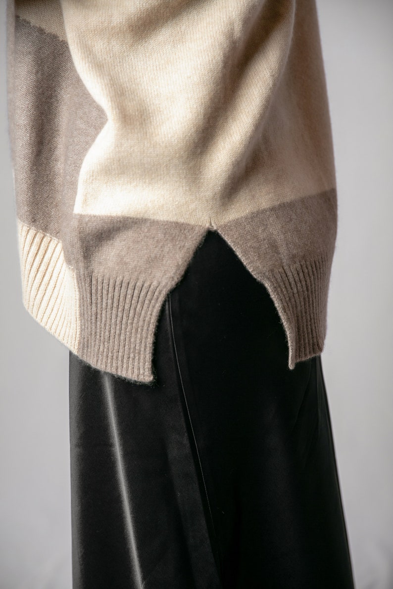 Rollkragenpullover /Pullover aus 100% Kaschmirwolle//Oversize// weich warm elegant //aus ungefärbter Wolle//nachhaltig Bild 4