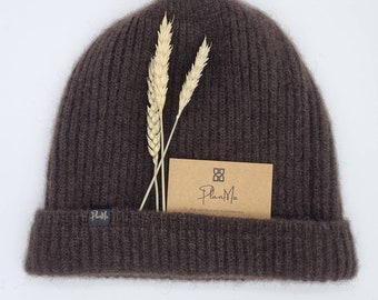 Gorro hecho de 100% lana de yak/unisex/ que almacena calor/transpirable/hecho de materias primas renovables/sin teñir