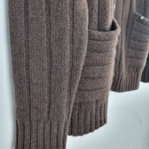 Men's cardigan made of 100% yak wool/with pockets and buttons in brown image 2