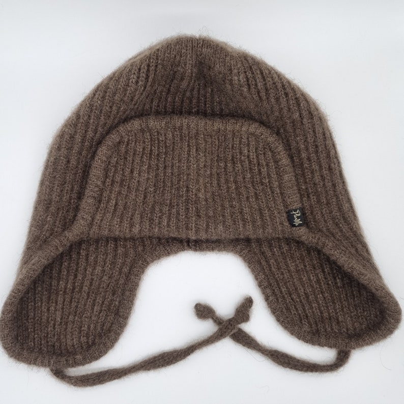 Trapper hat/unisex made of 100% yak wool in dark brown/heat-retaining/breathable/made from renewable raw materials image 6