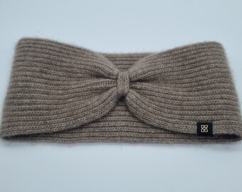 Ear warmers/turban made from 100% cashmere wool in beige / stylish / heat-retaining / breathable / made from renewable resources / skin-friendly