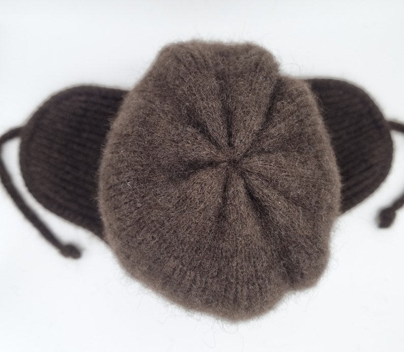 Trappermütze aus 100% Yakwolle /wärmespeichernd/ atmungsaktiv/aus nachwachsendem Rohstoff/ungefärbt Bild 3