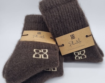 Lot de 3 paires de chaussettes/chaussettes de lit extra chaudes en laine 100 % YAKWOOL, retenant la chaleur et respirantes. Option taille sur demande
