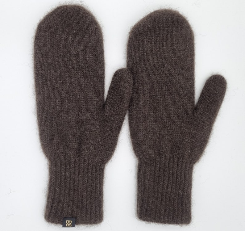Fäustling/Handschuhe aus 100% Yakwolle/ stylisch / wärmespeichernd/ atmungsaktiv/ aus nachwachsendem Rohstoff/ hautfreundlich/unisex/braun Bild 5