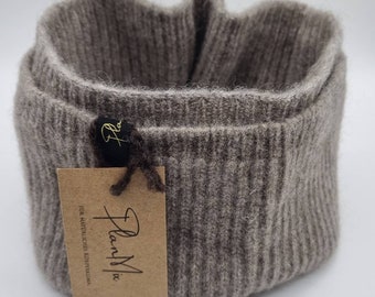 Neck warmer made of 100% yak wool/gray/heat-retaining/breathable/made from renewable raw materials/skin-friendly