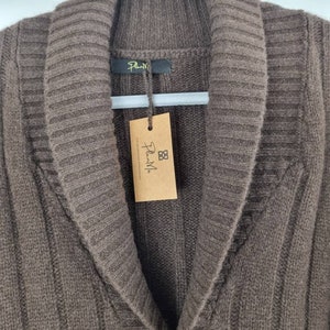 Men's cardigan made of 100% yak wool/with pockets and buttons in brown image 3