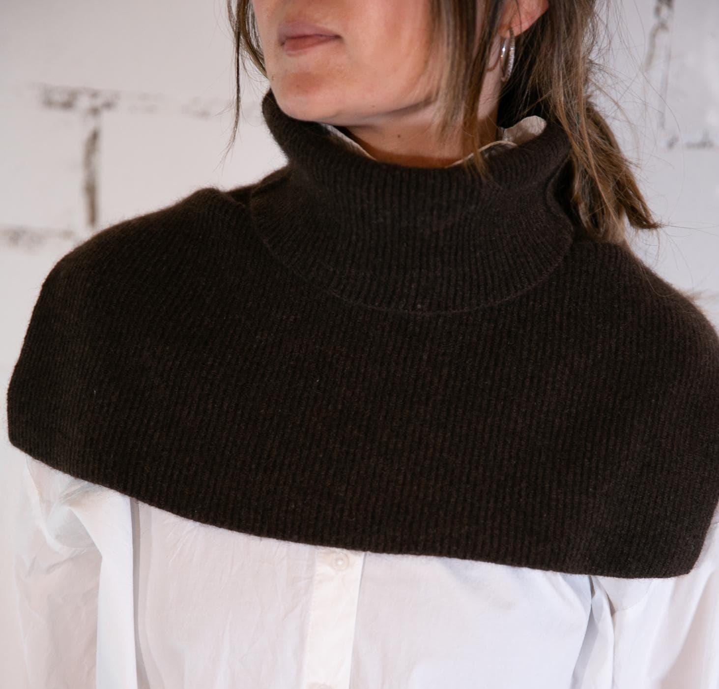 ウール100% 黒 ネックウォーマー ヤクウール100%ネックウォーマー//ショルダーウォーマー