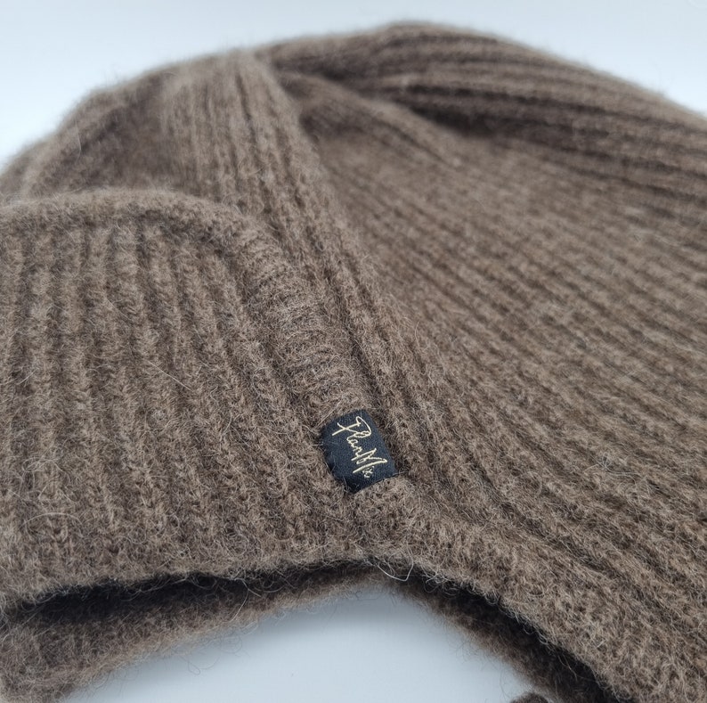 Trapper hat/unisex made of 100% yak wool in dark brown/heat-retaining/breathable/made from renewable raw materials image 7