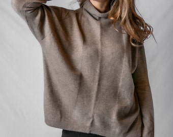 Kaschmir Pullover aus 100% Kaschmirwolle// Oversize// weich warm elegant //aus ungefärbter Wolle//nachhaltig