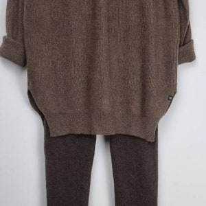 Leggings made from 100% yak wool, extremely warm, in dark brown/stretch/unisex image 7