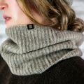 Neck warmer made of 100% yak wool/grey/heat-retaining/breathable/made from renewable raw materials/skin-friendly
