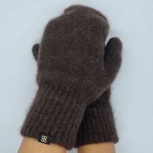 Fäustling/Handschuhe aus 100% Yakwolle/ stylisch / wärmespeichernd/ atmungsaktiv/ aus nachwachsendem Rohstoff/ hautfreundlich/unisex/braun Bild 4