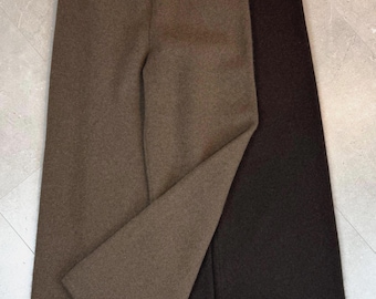 Pantalones 100% lana de yak, lana de primera calidad // extremadamente cálidos, en marrón oscuro / elásticos / femeninos, robustos y cómodos