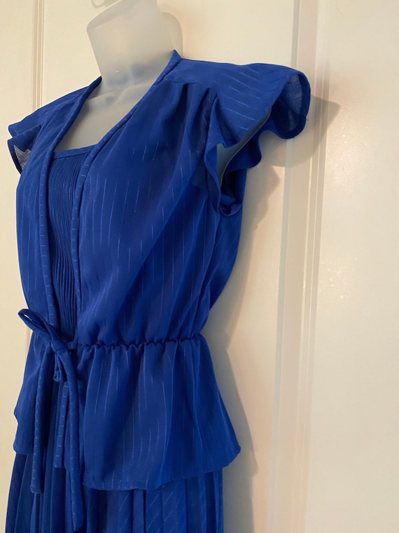 C&A Vintage Royal Blue Two Piece Dress and short … - image 1