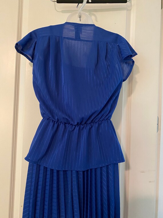 C&A Vintage Royal Blue Two Piece Dress and short … - image 3