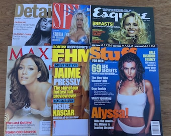 Vintage Varius Men's Interest Magazines Bundle/Lot of 6 Very Good Condition "Stuff" - "FHM" - "Maxim" And More  See Pictures