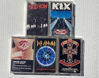 Vintage Hard Rock/Heavy Metal Lot/Bundle Of 5 Cassette Tapes Guns N' Roses, Def Leppard & More Very Good Condition See Pictures