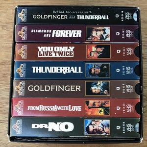 The James Bond 007 Collection! Seven Full Length Movies on VHS  Very Good / Excellent Condition See Pictures