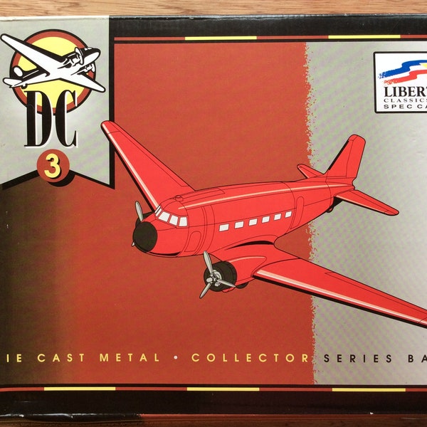 Vintage Liberty Classics DC-3 Die Cast Metal Airplane Collector Series Bank New In Opened Box From 1996