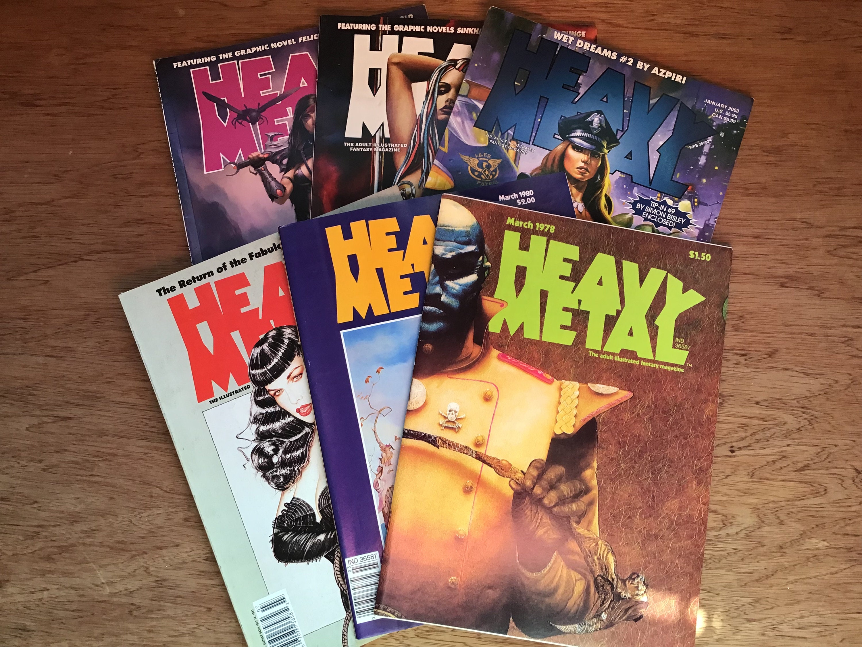 【8冊セット】アメリカのバンド・デシネ漫画雑誌『Heavy l』誌 8冊セット】アメリカのバンド・デシネ漫画雑誌『Heavy Metal』誌