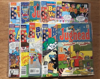 Lote 2 de 10 cómics antiguos de Archie. Muy buen estado: El mundo de Archie, Betty y Verónica, Jughead, Betty y yo y más.