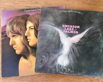Vintage Emerson, Lake & Palmer LP Bundle/Lot of 2 "Emerson, Lake and Palmer (Self-Titled) " and "Trilogy" VG+ Vinyl Play Tested See Pictures