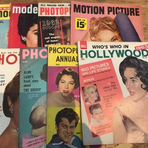 Vintage &quot;Movie/Hollywood&quot; Magazine Lot/Bundle of 8 From 1950&#39;s & Early 1960&#39;s Good Condition See Pictures