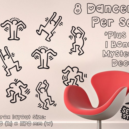 Keith Haring Raving Dancer Wall Graphics Wall Decals Etsy