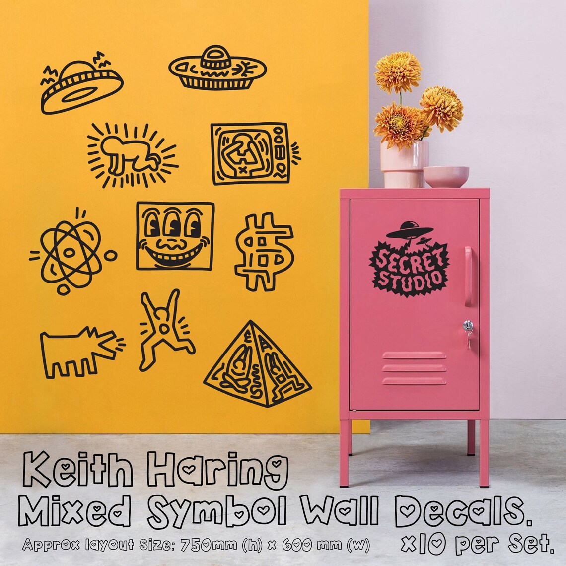 Keith Haring Mixed Symbol Wall Graphics Wall Decals Etsy