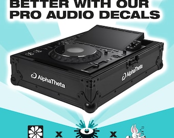 AlphaTheta - Adesivo bianco - Giradischi per DJ - Mixer - Scatola per dischi - Computer portatile