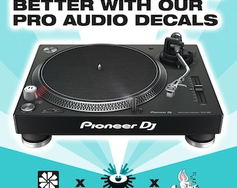 Pioneer DJ - Adesivo bianco - Giradischi DJ - Mixer - Scatola per dischi - Computer portatile
