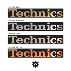 Technics - Brushed Gold, Aluminium, Steel or Copper - Turntable Sticker Decal - SL 1210 MK2 MK3 MK7