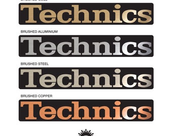 Technics - Brushed Gold, Aluminium, Steel or Copper - Turntable Sticker Decal - SL 1210 MK2 MK3 MK7