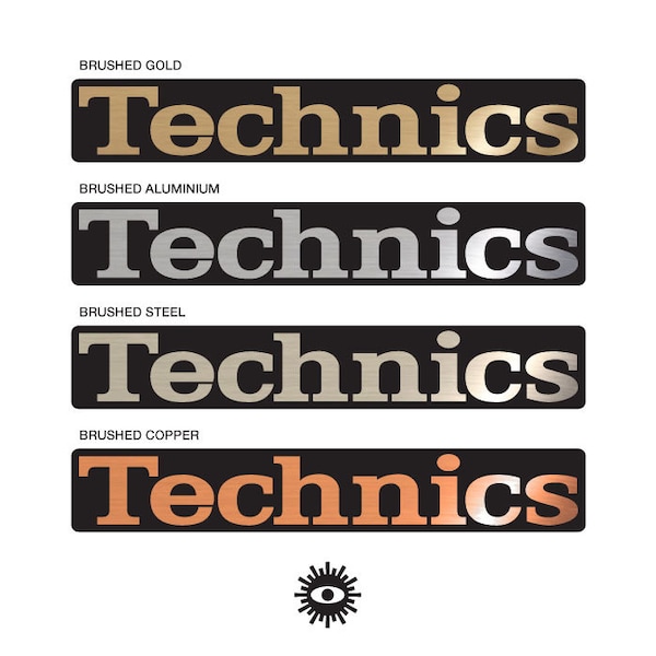 Technics - Brushed Gold, Aluminium, Steel or Copper - Turntable Sticker Decal - SL 1210 MK2 MK3 MK7