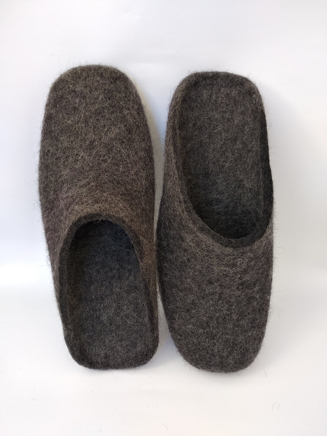 Mens Wool Slippers. Natural Colors Felted House Shoes. Handmade Boiled