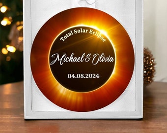 Custom Solar Eclipse 2024 Favor, Eclipse Keepsake, Eclipse Souvenir Gift, Celestial, Holiday Gift, Total Eclipse Wedding, Sun Eclipse Gift