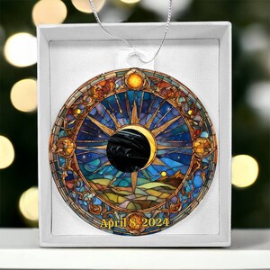 Custom Solar Eclipse 2024 Ornament, Eclipse Keepsake, Eclipse Souvenir Gift, Celestial, Holiday Gift, Total Eclipse Decor, Sun Eclipse Gift image 9