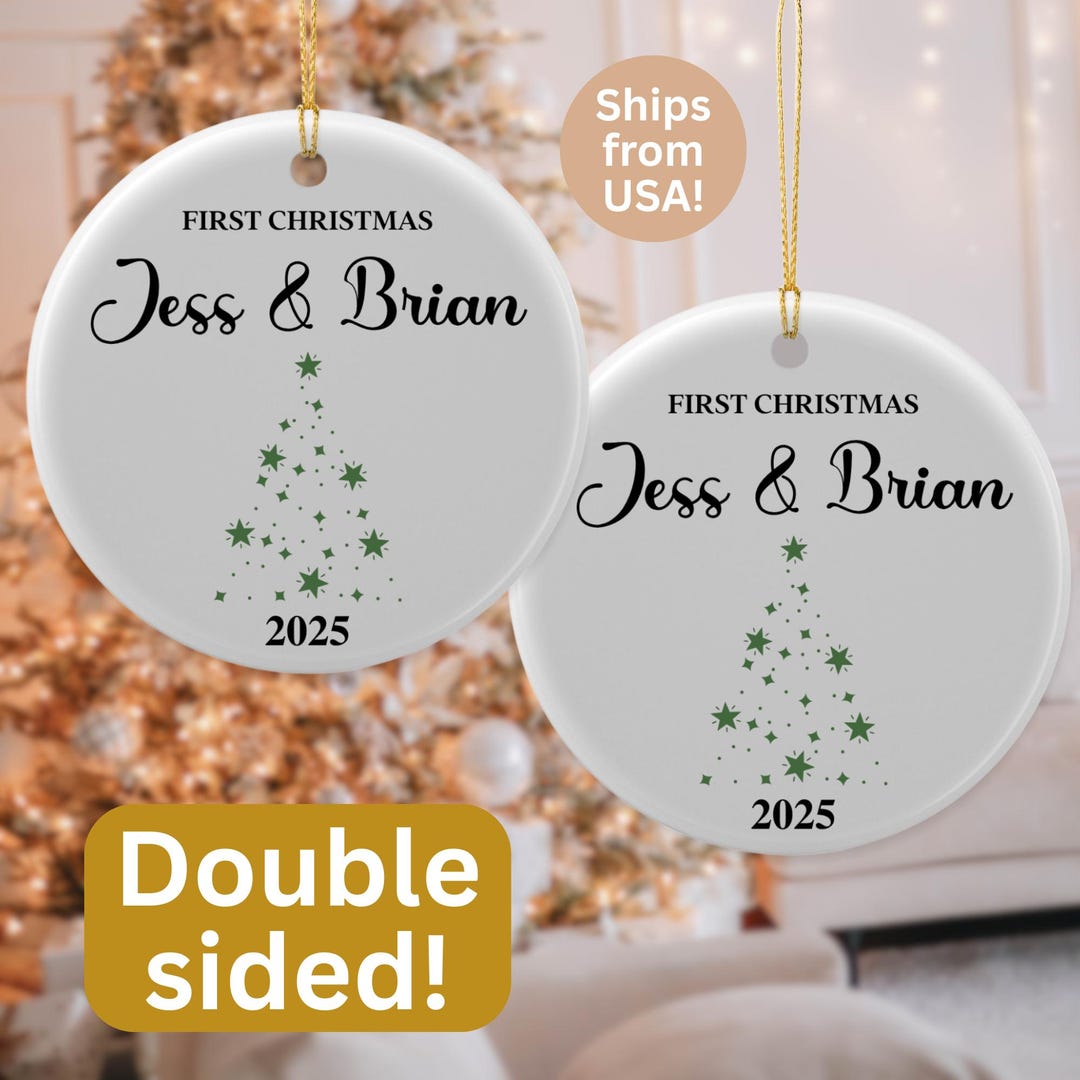 Personalized Ceramic Ornament 2-side Print Custom Name Christmas 2025 ...
