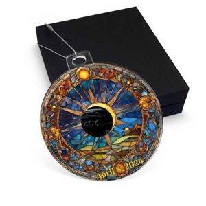 Custom Solar Eclipse 2024 Ornament, Eclipse Keepsake, Eclipse Souvenir Gift, Celestial, Holiday Gift, Total Eclipse Decor, Sun Eclipse Gift image 5