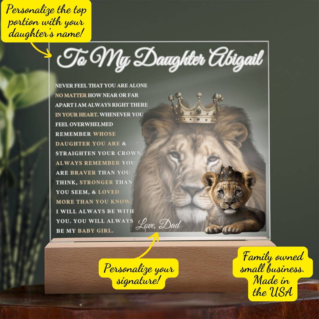 Personalized Daughter Sentimental Gift Customize Acrylic Square Plaque ...