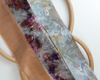 Silk Art Ribbons 》"The Patinas" 》Hand-dyed Hand Torn Ribbons 》Velvet, Satin, Habotai