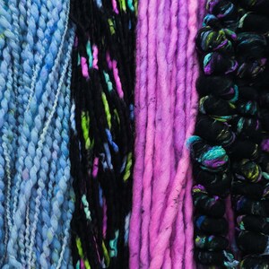 Art Yarn Fiber Pack  》Purple Spotted Swallowtail 》Indie Dyed Weaving Bundle 》Weaving Yarn Kit 》Handspun & Hand-dyed Yarn 》