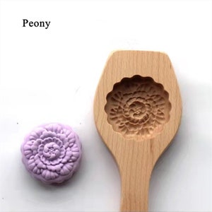 Wooden Mold--Peony Lotus Daisy, Wood Carved Mold, Dough Mold, Baking Mold, Pastry Mold, Traditional Cake Mold, For Rice Cake Bean Cake Etc.