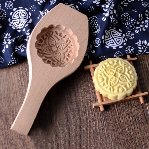 Four Leaf Clover--Wooden Baking Mold, Wood Carving Mold, Dough Mold, Pastry Mold, Traditional Cake Mold, For Rice Cake Bean Cake Etc.