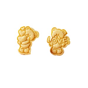 Molde de biscoito de urso de pelúcia, cortador de biscoito, carimbo de biscoito, prensa de biscoito, cortador de biscoito, molde de biscoito, dia dos namorados, aniversário, ferramenta de cozimento